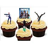 12 x Fortnite Dancing Dancers Mix - Fun Novelty Birthday PREMIUM STAND UP Edible Wafer Card Cake Toppers Decoration